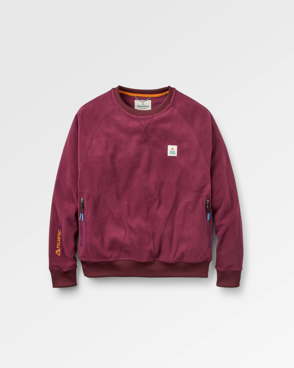 Ayla Micro Polartec® Crew Fleece - Fig - Flatlay