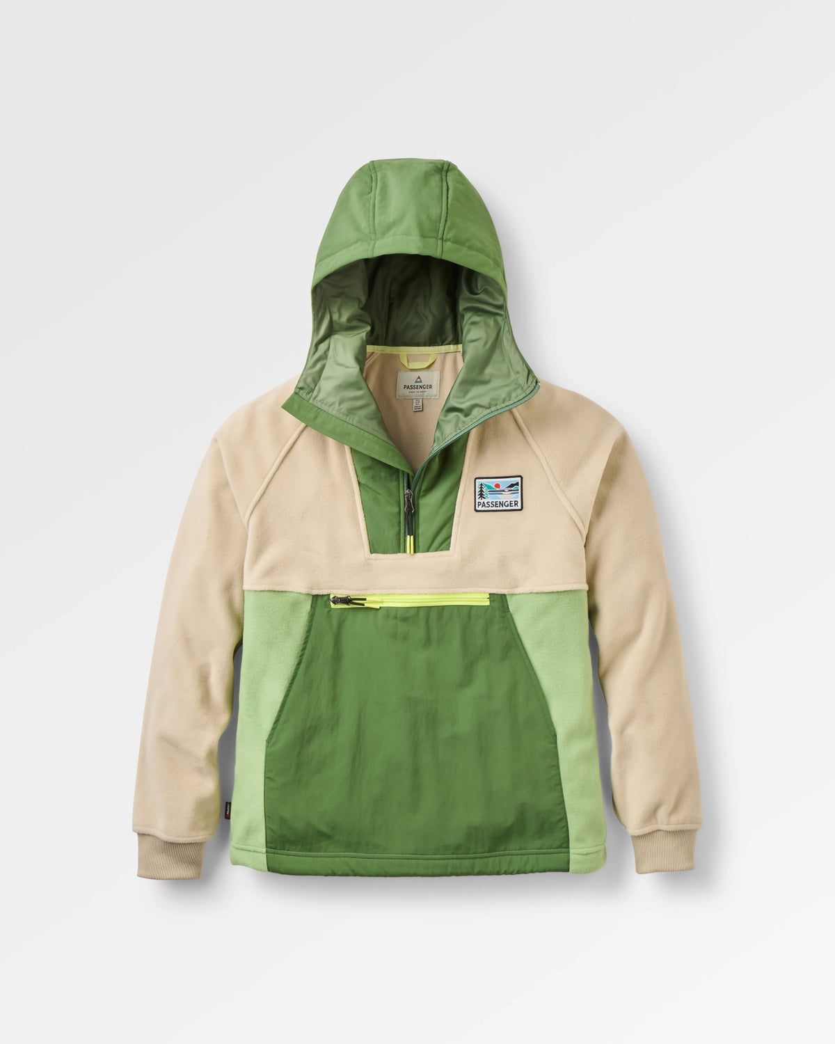 Alexander Hooded Polartec® Fleece - Feather/Wild Green - Flatlay
