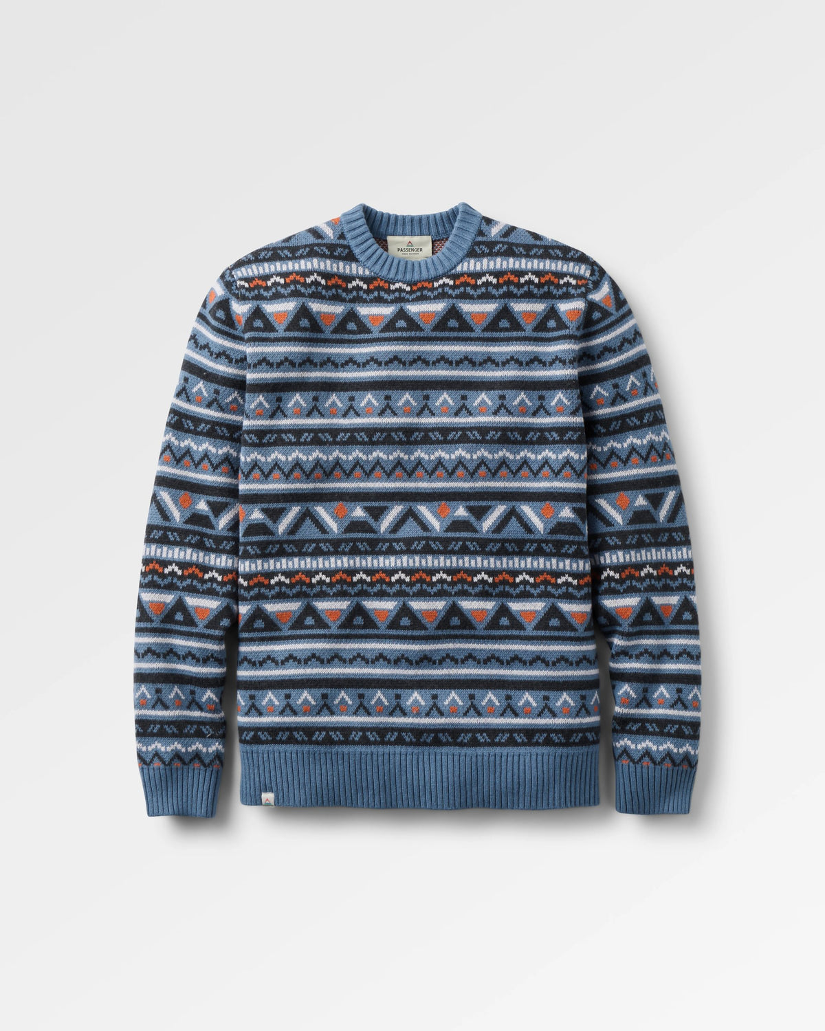 Stoked Knitted Jumper - Faded Denim Multi - Flatlay