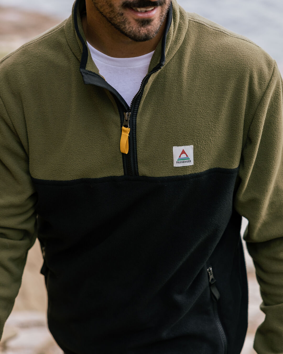 Set Off Polar 1/4 Zip Fleece - Khaki - Lifestyle