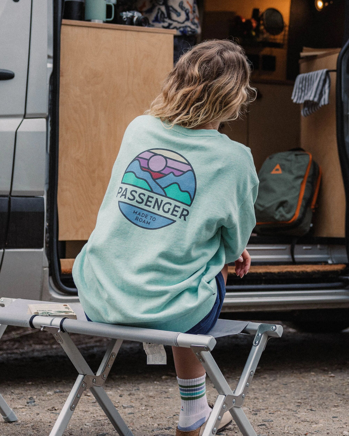 Laidback Cotton Sweatshirt - Aqua Marl - Lifestyle