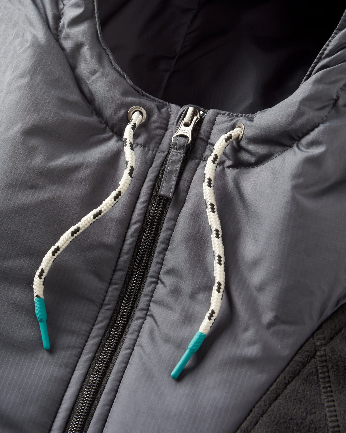 Woodland Hooded 1/2 Zip Polar Fleece - Black/ Dark Forest - Flatlay