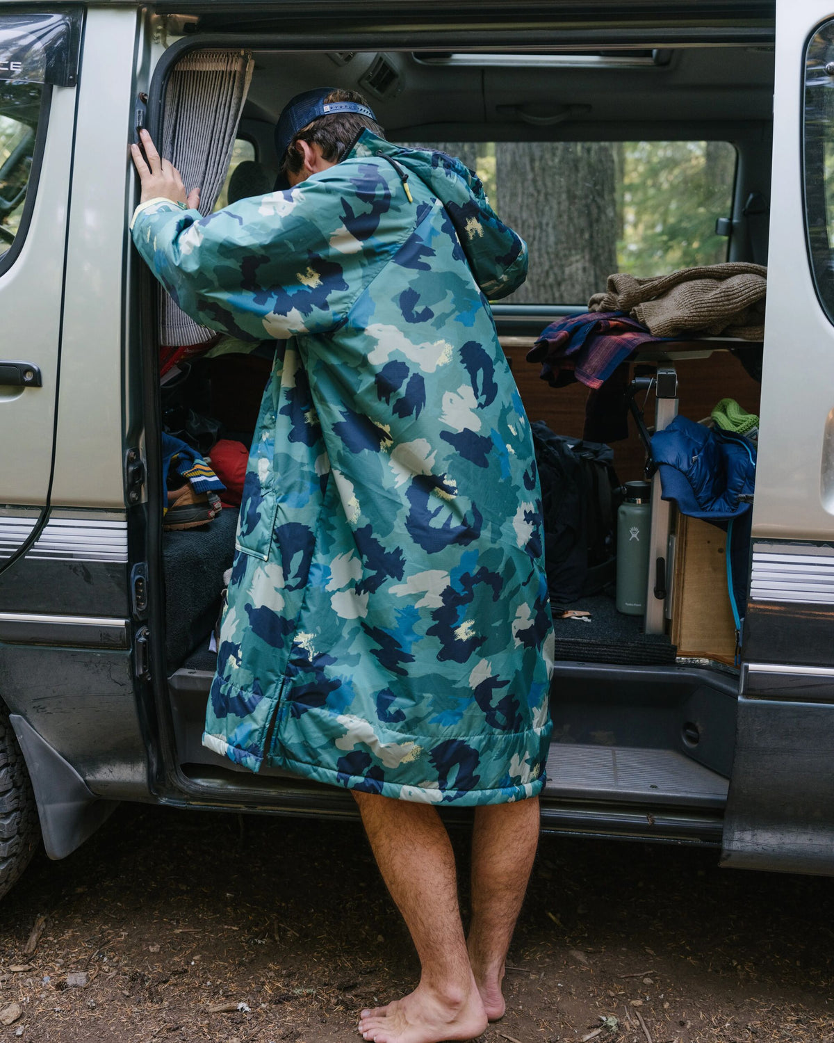 Waves Sherpa Lined Changing Robe - Alpine Camo Rain Forest - Lifestyle - Male