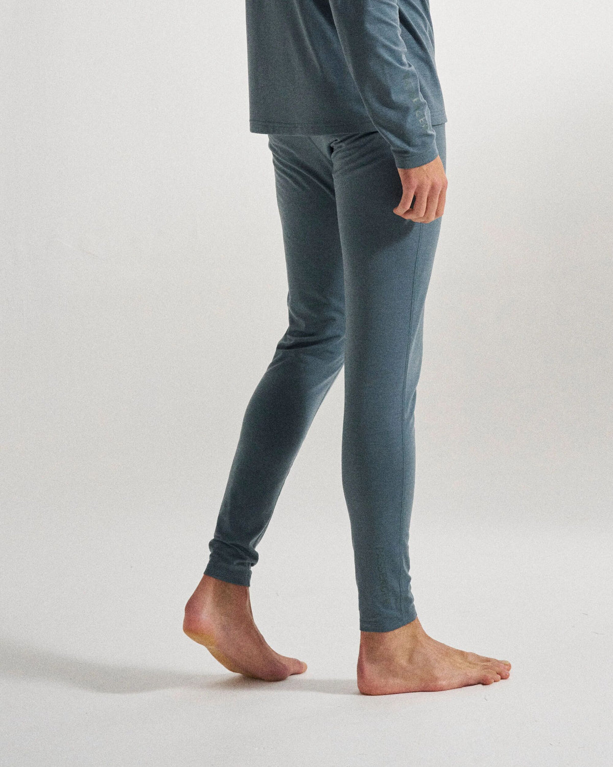 Men's Merino Blend Base Layer Bottom - Storm Grey - Studio Model