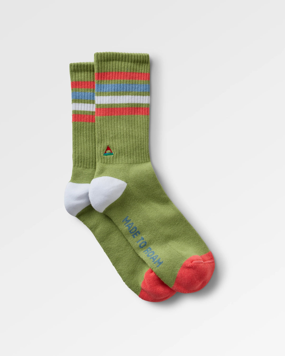 Classic Midweight Crew Socks - Pistachio - Flatlay