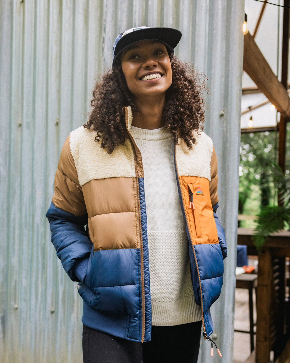 Inspire Insulated Hooded Jacket - Dark Denim/Toffee - Lifestyle