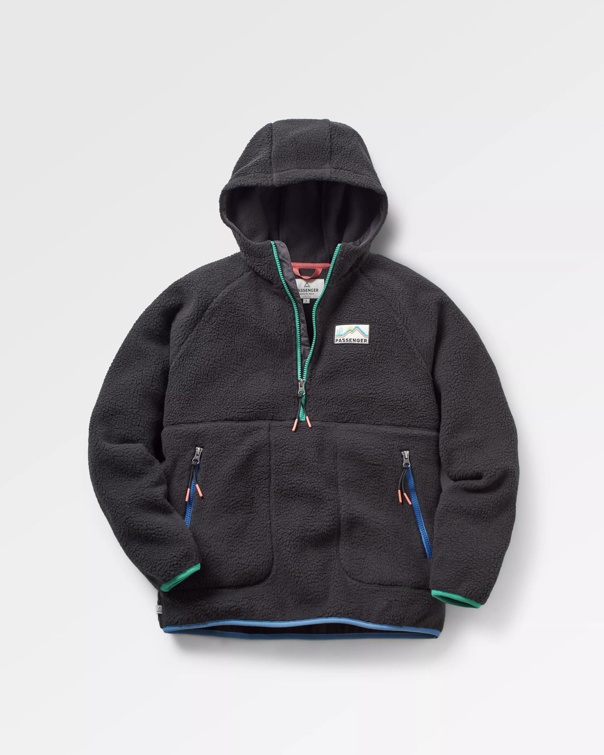 Maine 1/2 Zip Sherpa Fleece - Black - Flatlay