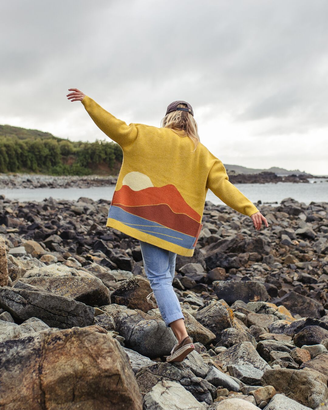 Vista Knitted Cardigan - Amber Gold - Lifestyle