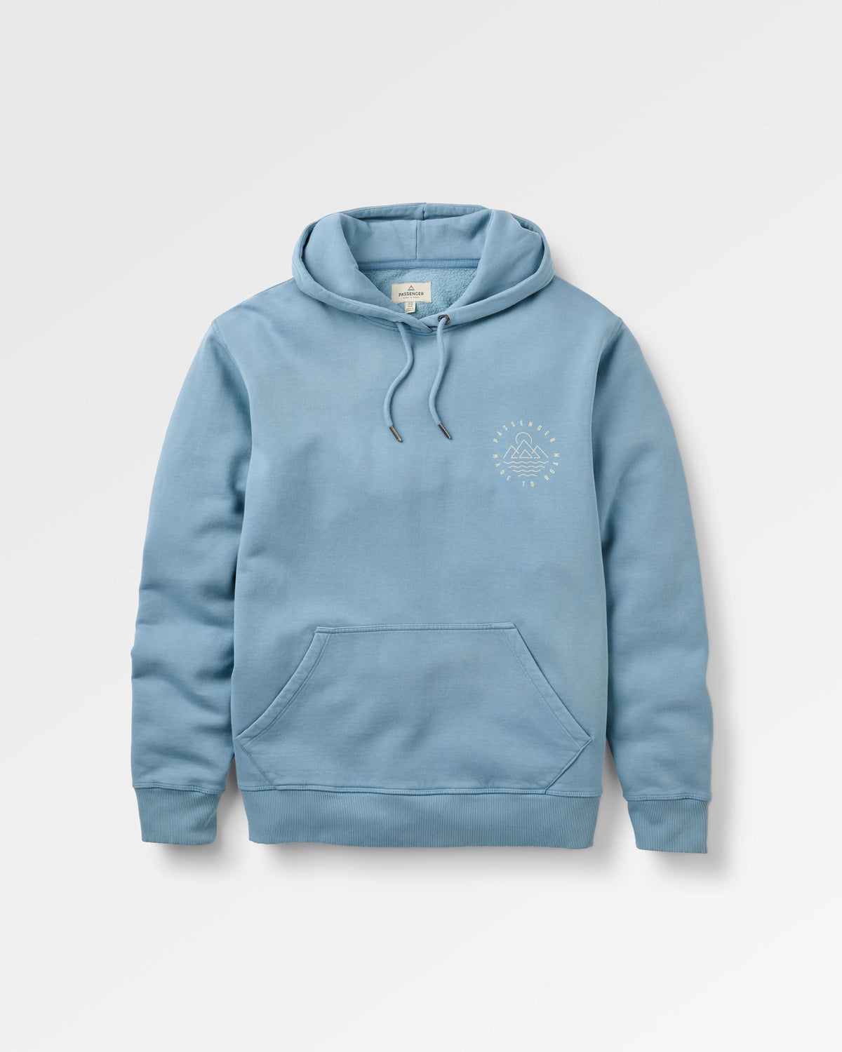 Escapism Regular Fit Hoodie - Faded Denim - Flatlay