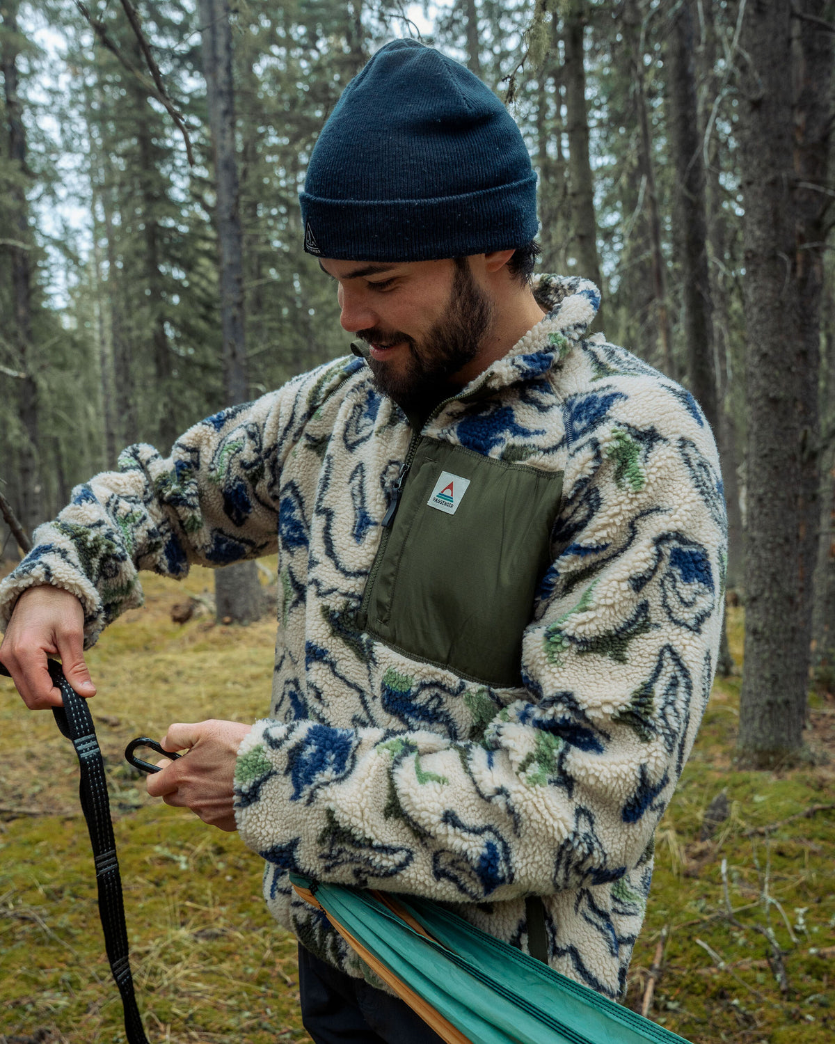 Offroad Sherpa 1/2 Zip Fleece - Abstract Strata Green - IGC