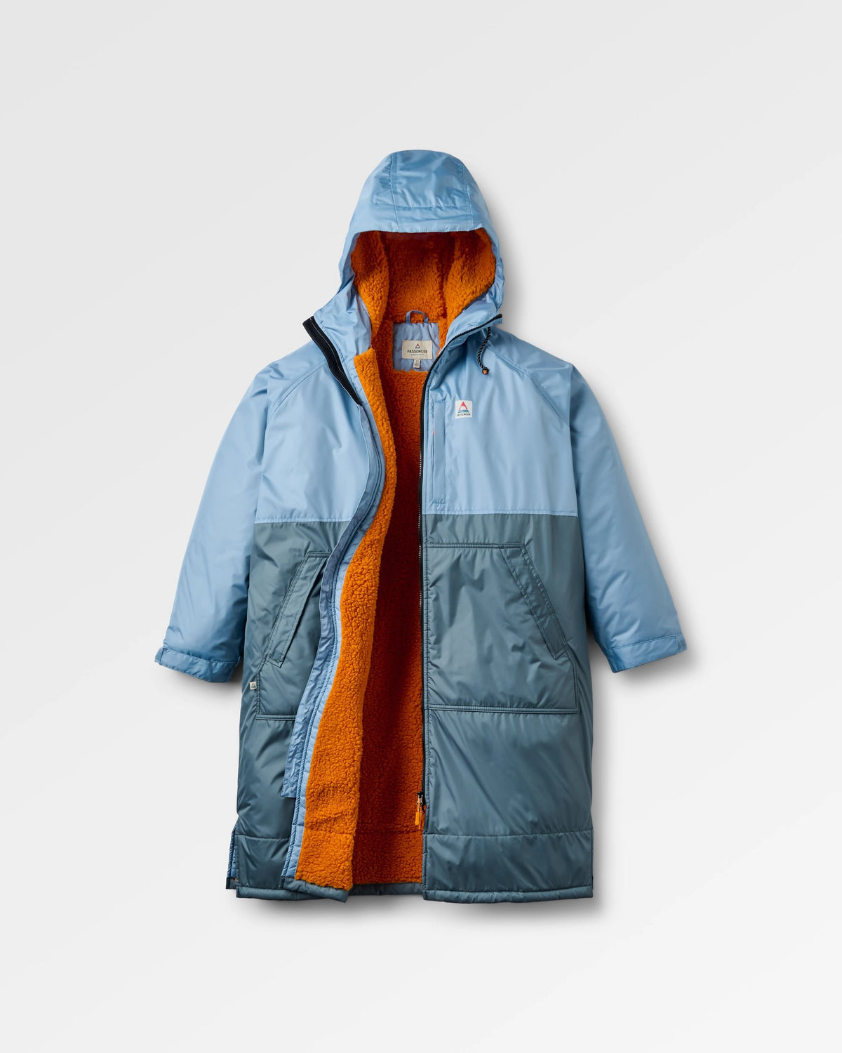 Waves Sherpa Lined Changing Robe - Faded Denim/Storm Grey - Flatlay