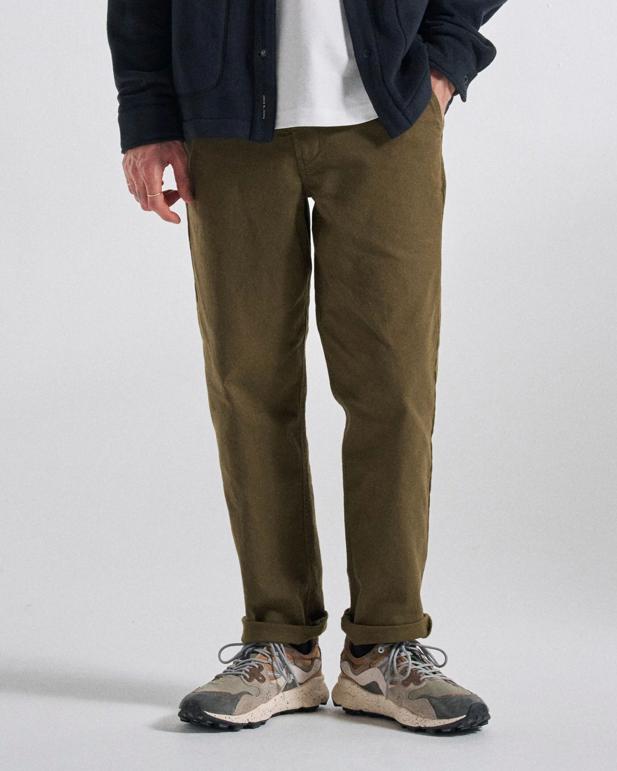 Adventurer Canvas Trouser - Dark Olive - Studio Model