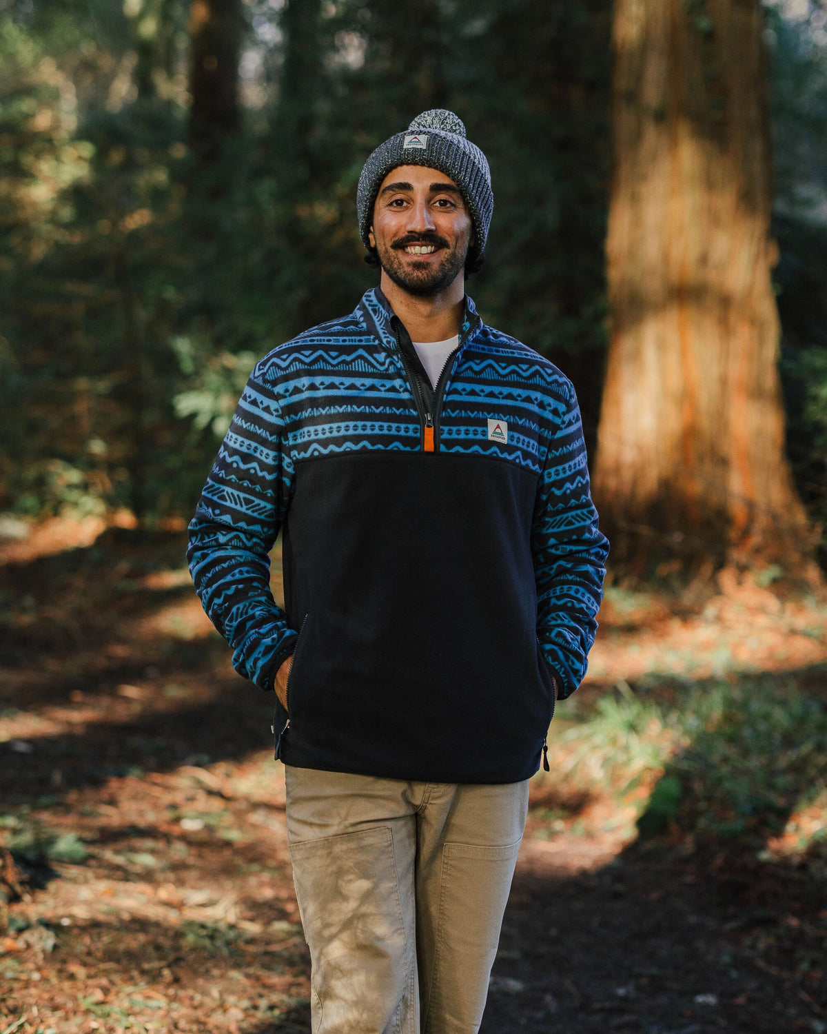 Set Off Polar 1/4 Zip Fleece - Mountain Geo Charcoal/Bluejay - Lifestyle