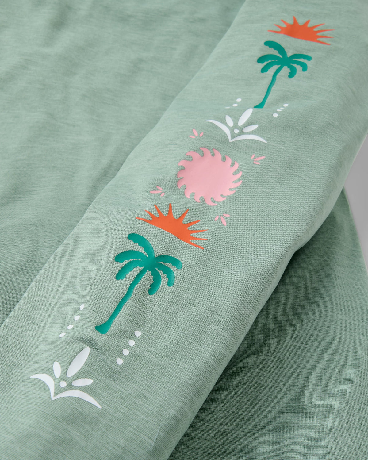 Sunvale Hooded UPF50 LS T-Shirt - Pistachio Marl - Flatlay