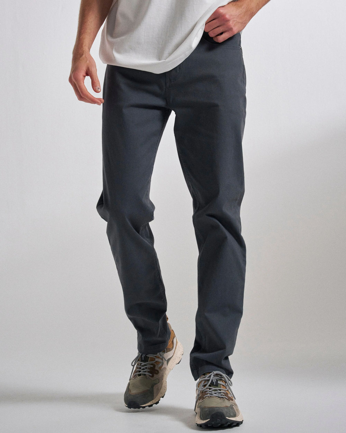 365 5 Pocket Trouser - Charcoal - Studio Model