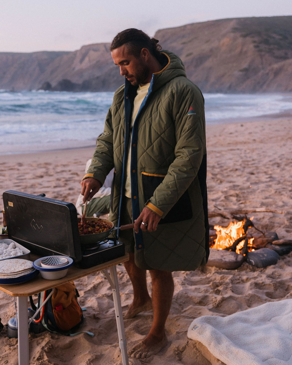 Campscape Fleece Lined Parka - Black/Khaki - Lifestyle - Male
