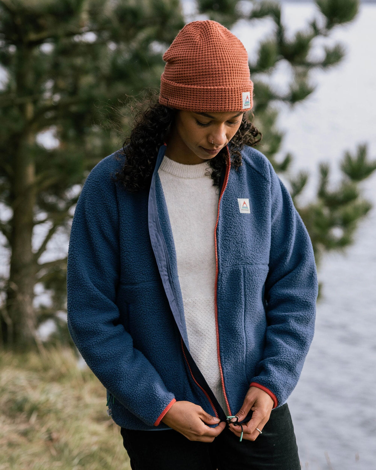 Fairbanks Full Zip Sherpa Fleece - Dark Denim - Lifestyle