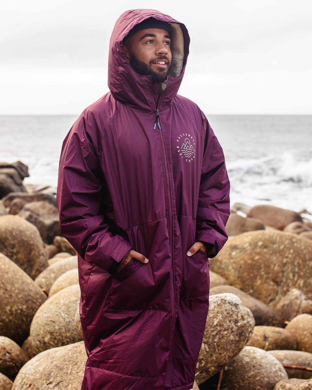 Escapism Sherpa Lined Changing Robe - Windsor Wine - Lifestyle - Male