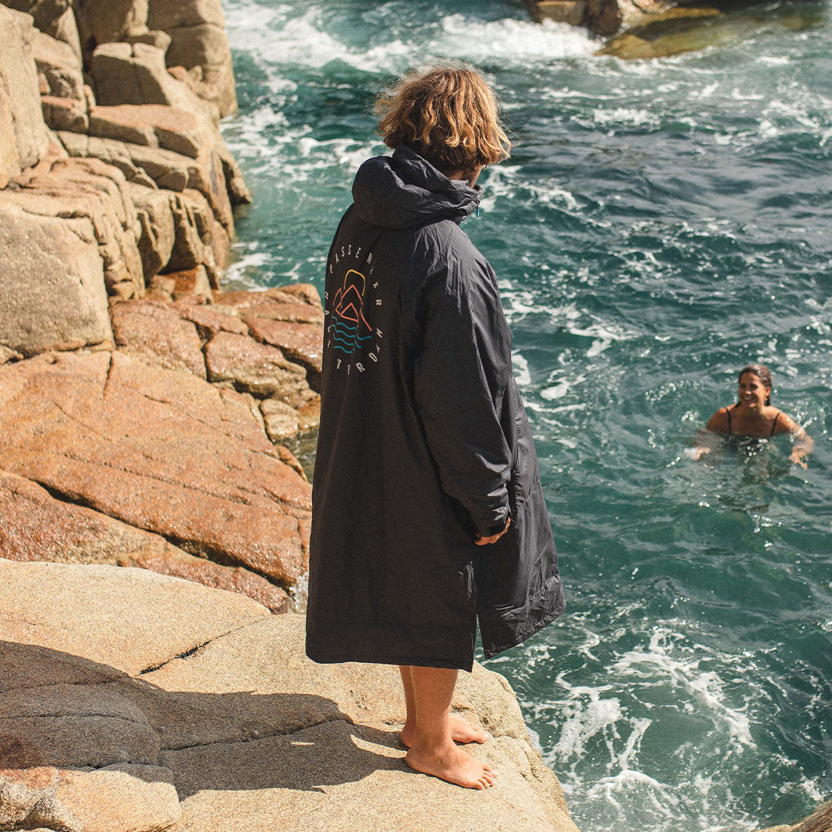 Escapism Towel Lined Changing Robe - Black - Lifestyle - Male