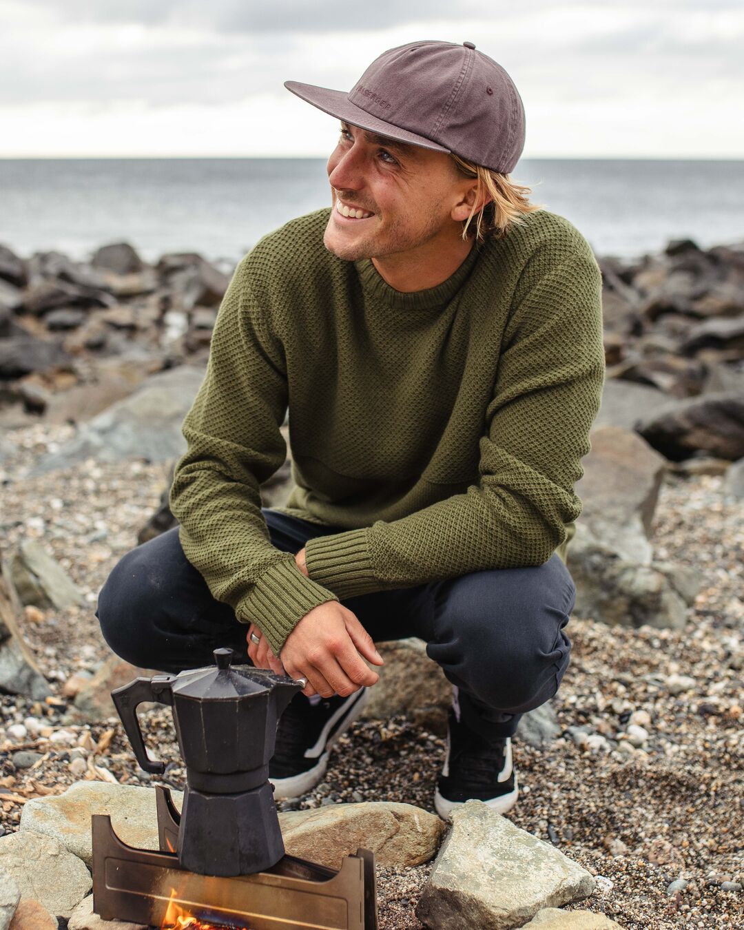 Swell Knitted Jumper - Khaki - Lifestyle