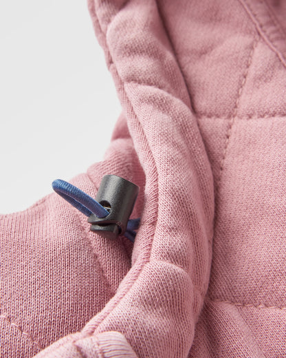 Clementine Quilted Popper Up Hoodie - Pink Haze - Flatlay