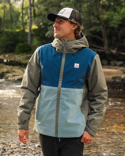Downpour Waterproof Jacket - Tidal Blue/Arctic/Dusty Olive - Lifestyle