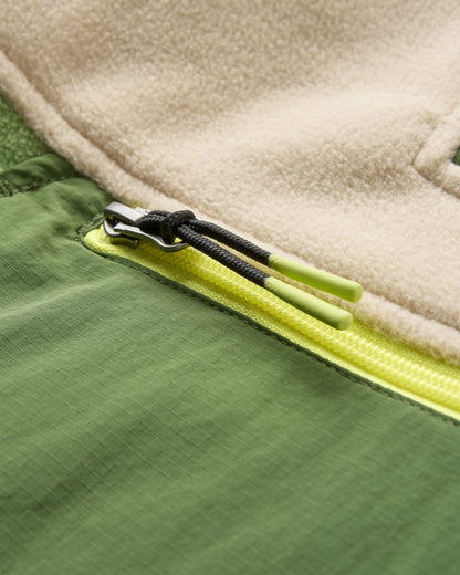 Alexander Hooded Polar Fleece - Feather/Wild Green - Flatlay