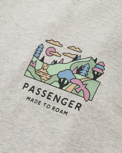 Slower Rhythms Women's Cotton LS T-Shirt - Grey Marl - Flatlay
