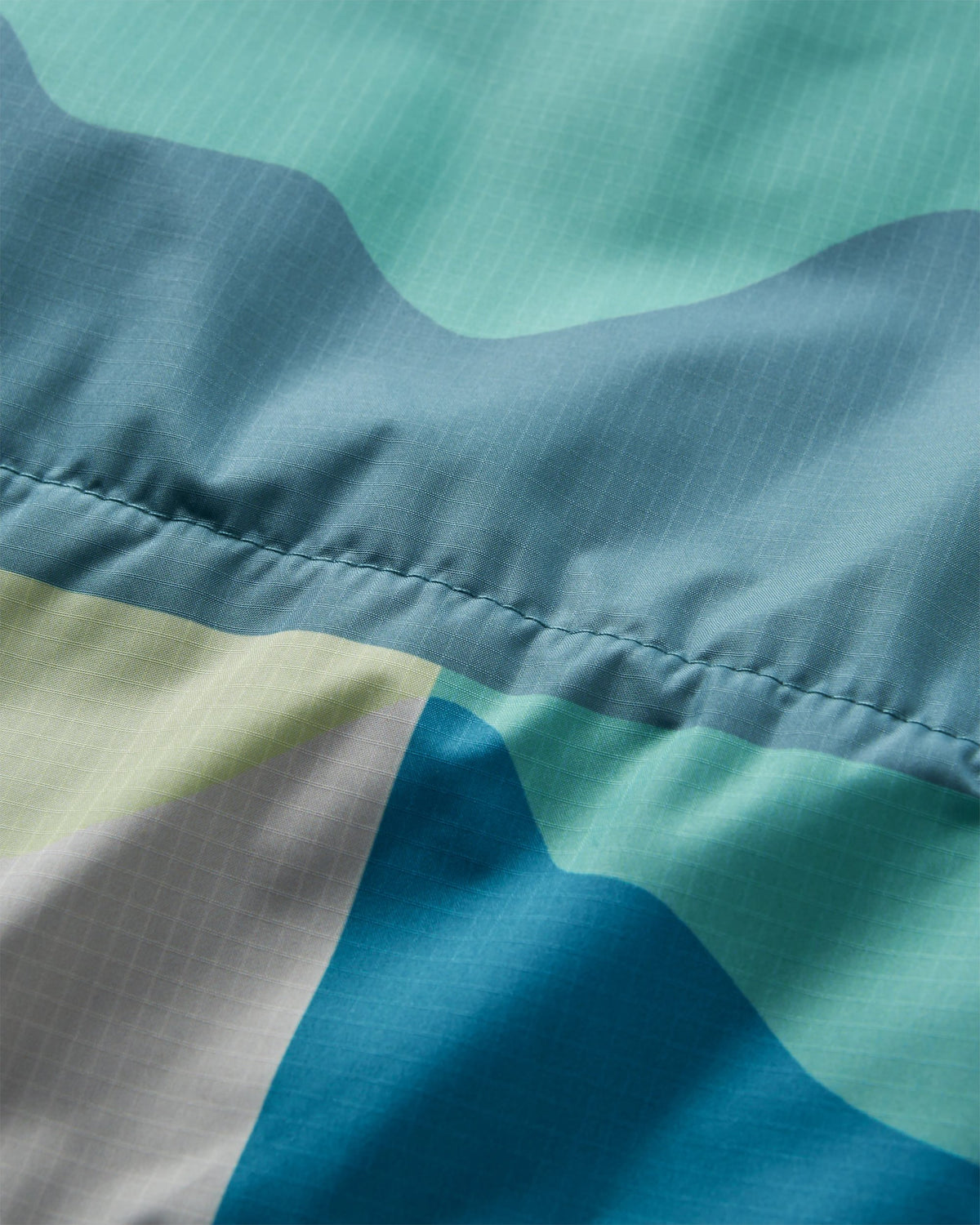 Waves Sherpa Lined Changing Robe - Vista Patchwork Aqua - Flatlay
