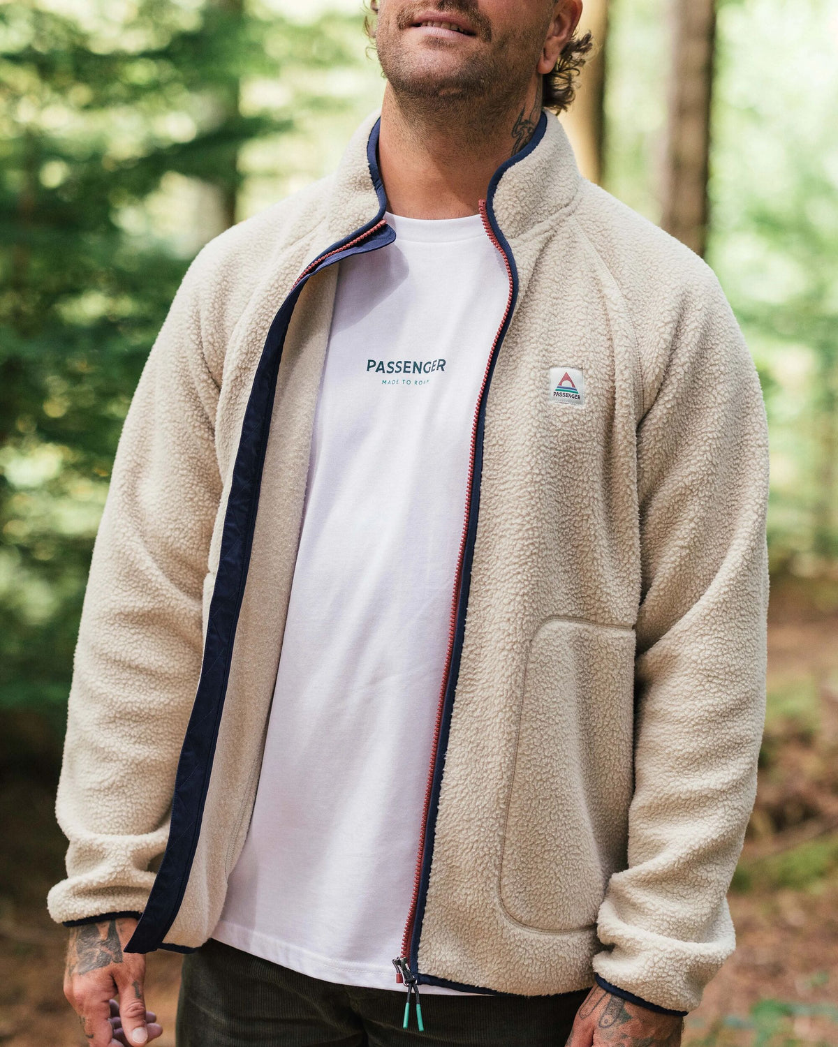 Tripper Full Zip Sherpa Fleece - Oatmeal - Lifestyle