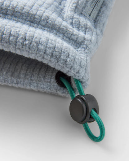 Point Grid Polar Fleece Hoodie - Grey Marl - Flatlay