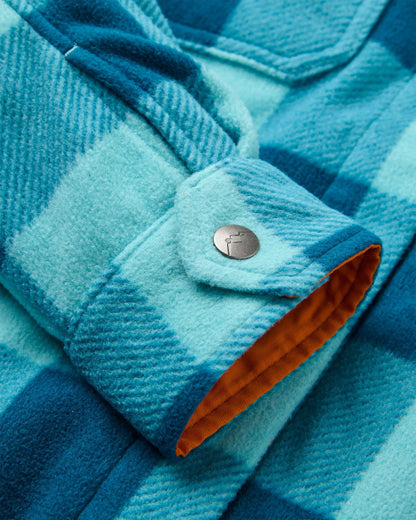 East Polar Fleece Shirt - Retro Blue Check  - Flatlay