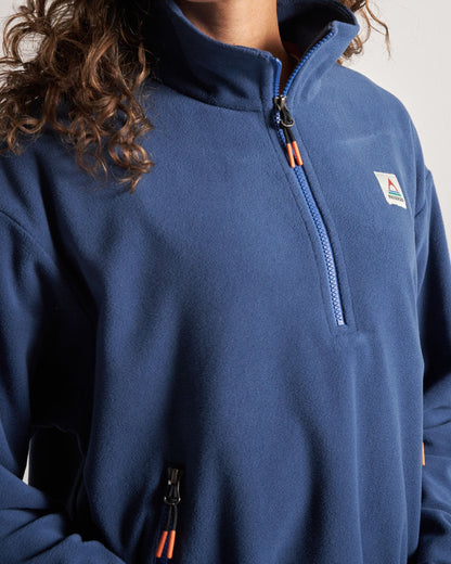 Ayla Micro Polartec® Fleece - Dark Denim - Studio Model