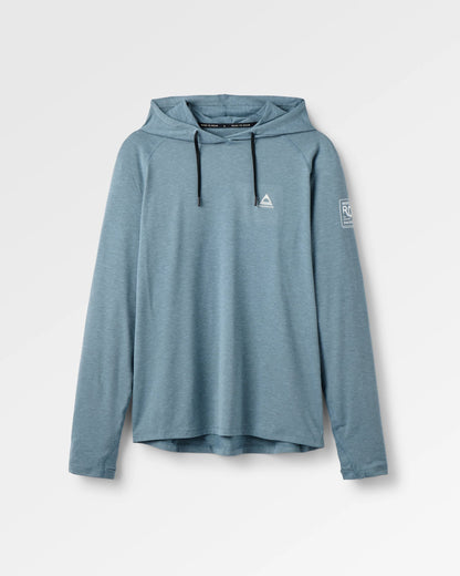 Light Ray Hooded UPF50 LS T-Shirt - Storm Grey Marl - Flatlay