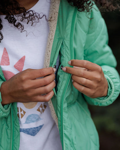 Earthy Sherpa Lined Insulated Jacket - Green Spruce - Lifestyle