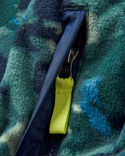 Adrift Polar Fleece - Alpine Camo Rain Forest - Flatlay