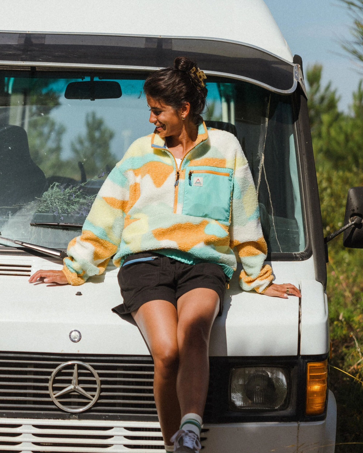 Ravi Sherpa Fleece - Vista Patchwork Yellow - Lifestyle