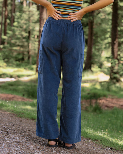 Someday Cotton Corduroy Trouser - Dark Denim - Lifestyle