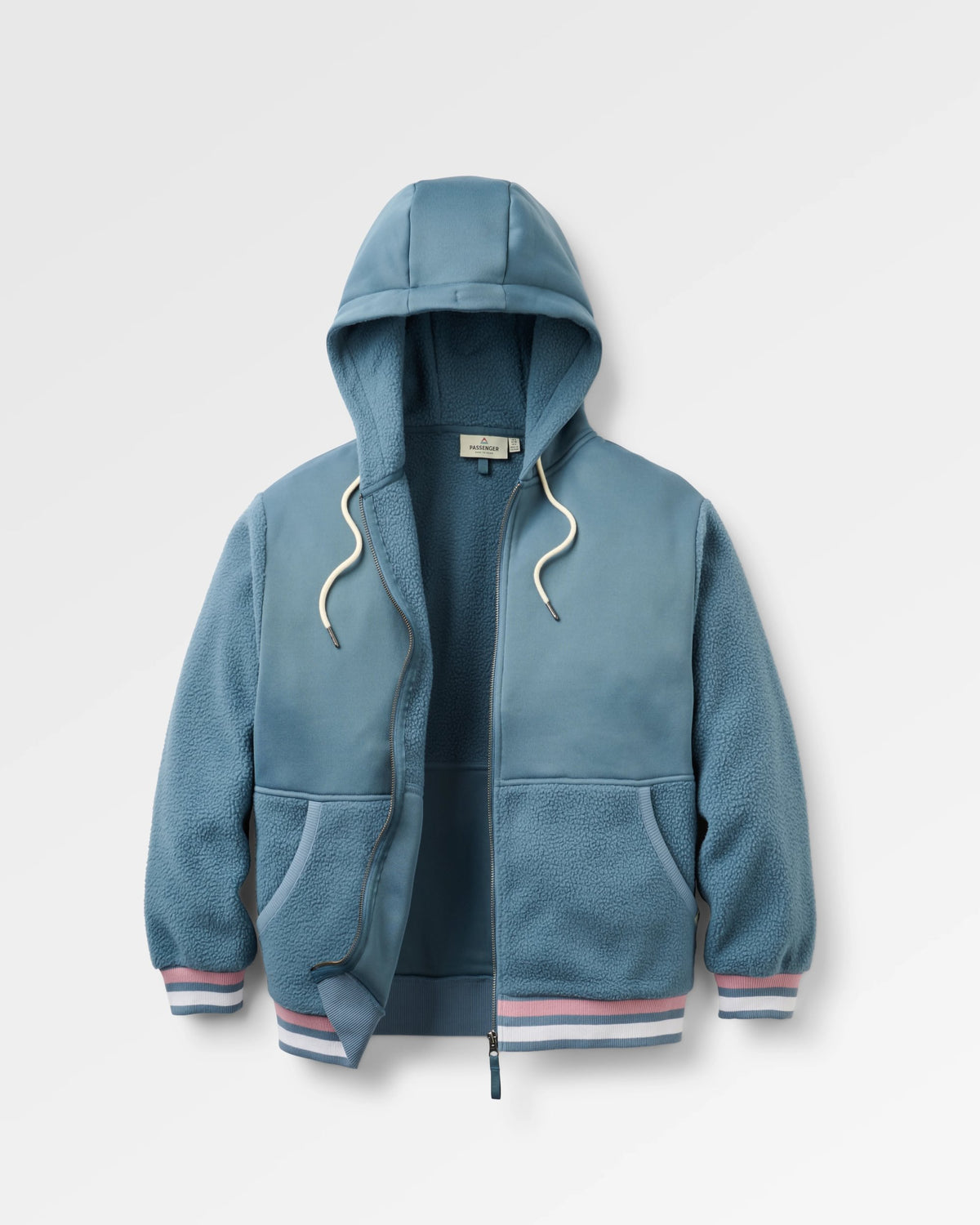 Campout Full Zip Fleece Hoodie - Stormy Blue  - Flatlay