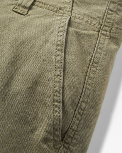 Lakeside Cargo Cotton Short - Dusty Olive - Flatlay