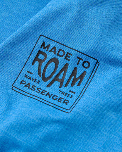 Light Ray Hooded UPF50 LS T-Shirt - Marine Blue Marl - Flatlay