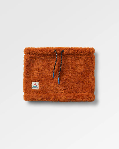 Ash Sherpa Fleece Snood - Sunset Orange - Flatlay