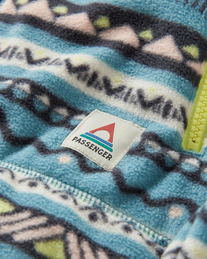 Juana Polar Hooded Fleece - Mountain Geo Arctic - Flatlay
