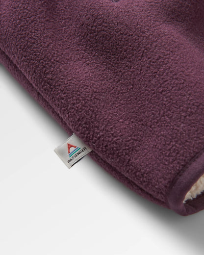 Nestling Polar-Lined Sherpa Fleece - Deep Plum - Flatlay