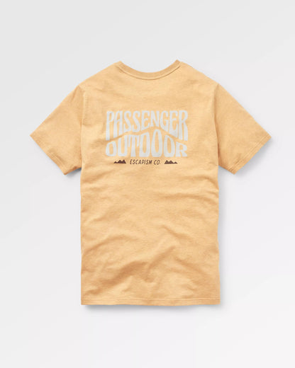 Yuca Cotton T-Shirt - Dusty Ochre Marl - Flatlay