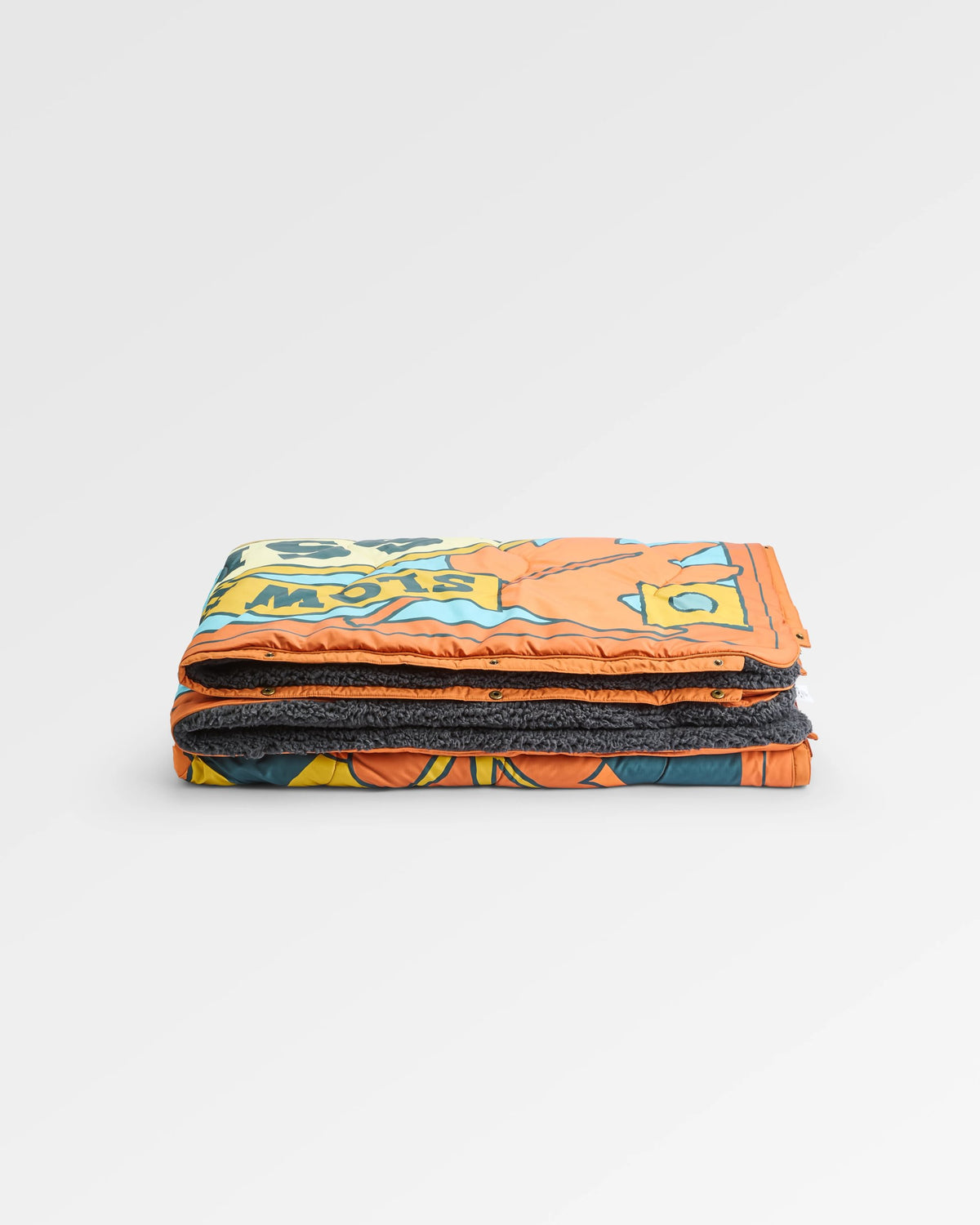 Cabin Sherpa Blanket - Retro Orange - Flatlay