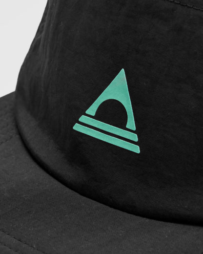 Emerge 5 Panel Trail Cap - Black - Flatlay