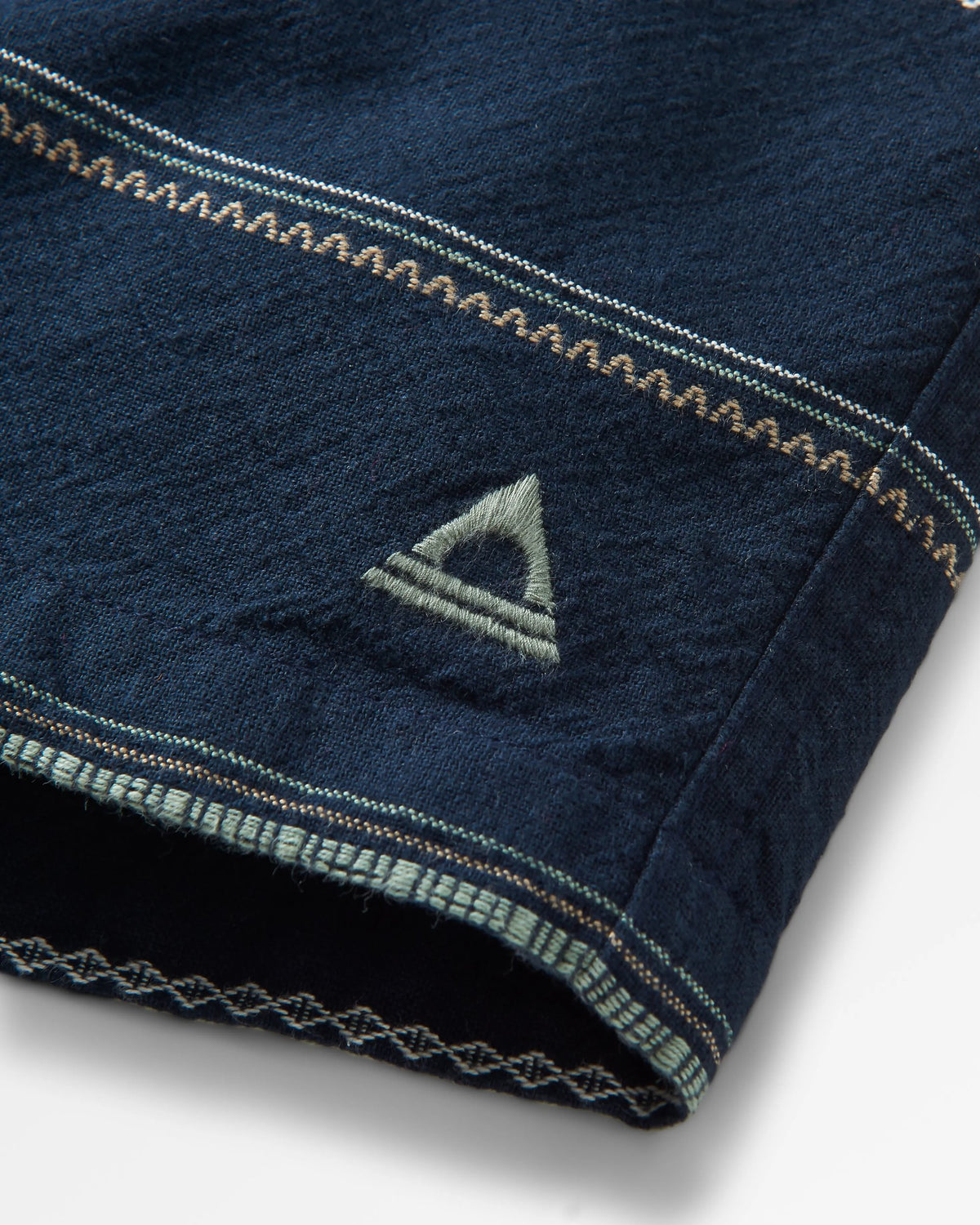 Drifter Cotton Jacquard Short - Deep Navy Jacquard Stripe - Flatlay