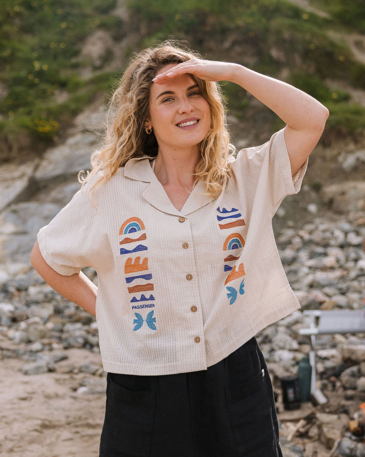 Arden Short Sleeve Shirt - Vintage White - Lifestyle