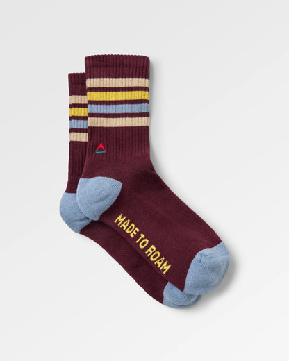 Classic Midweight Crew Socks - Fig - Flatlay
